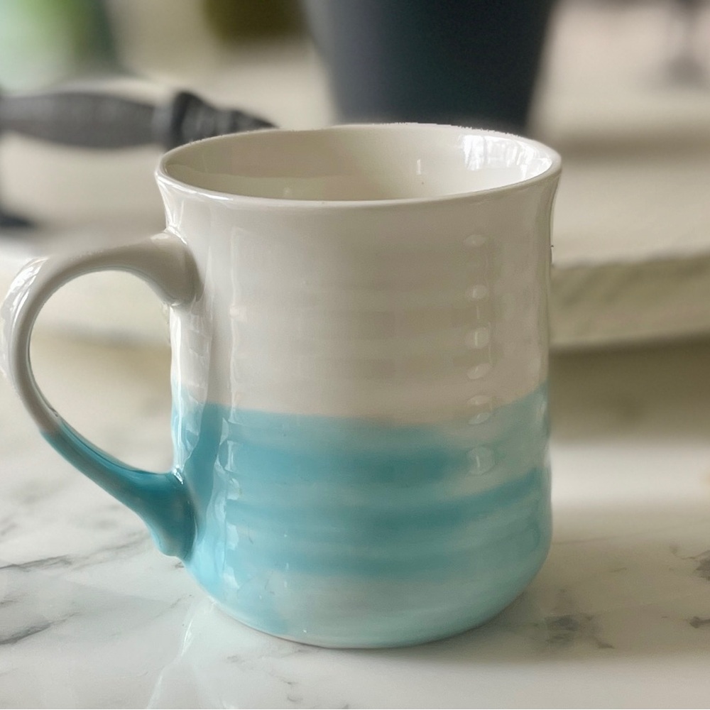 Sheffield Home White and Light Blue Ombre Stoneware Mugs - Set of 2